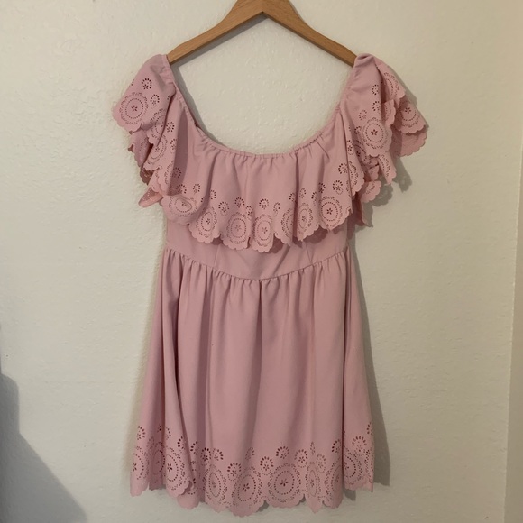Baby Pink Lovers & Friends Off The Shoulder Dress - Picture 2 of 5